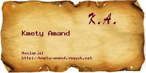 Kmety Amand névjegykártya